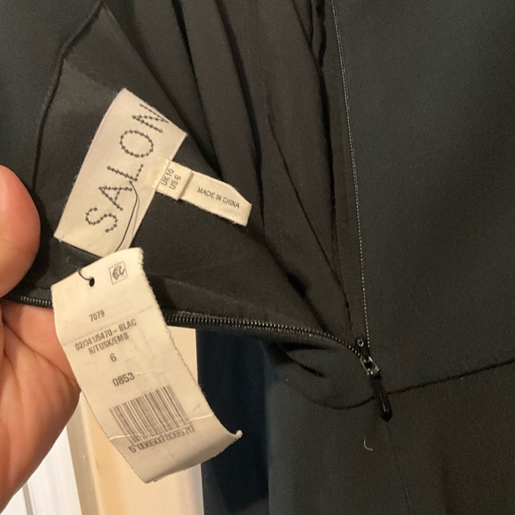 SALONI Black and Cream Jumpsuit with Bow Detail - Picture 6 of 7